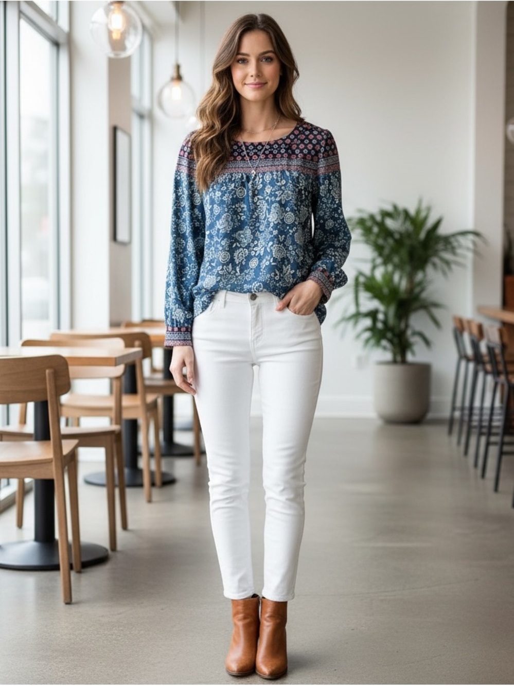 Loft Long Sleeved Blouse Perfect for Fall🍁🍁     Blue Pink Colors